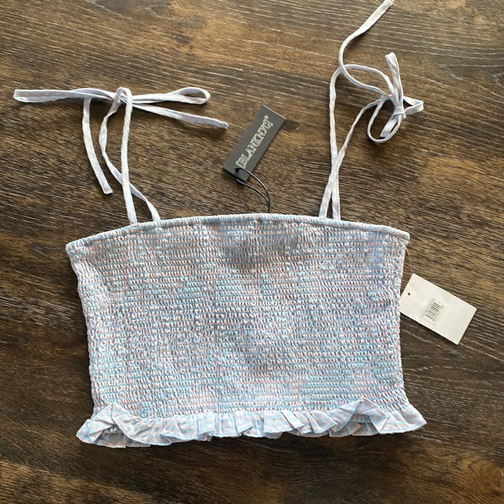 BLANK NYC fitted gingham crop top - NWT
